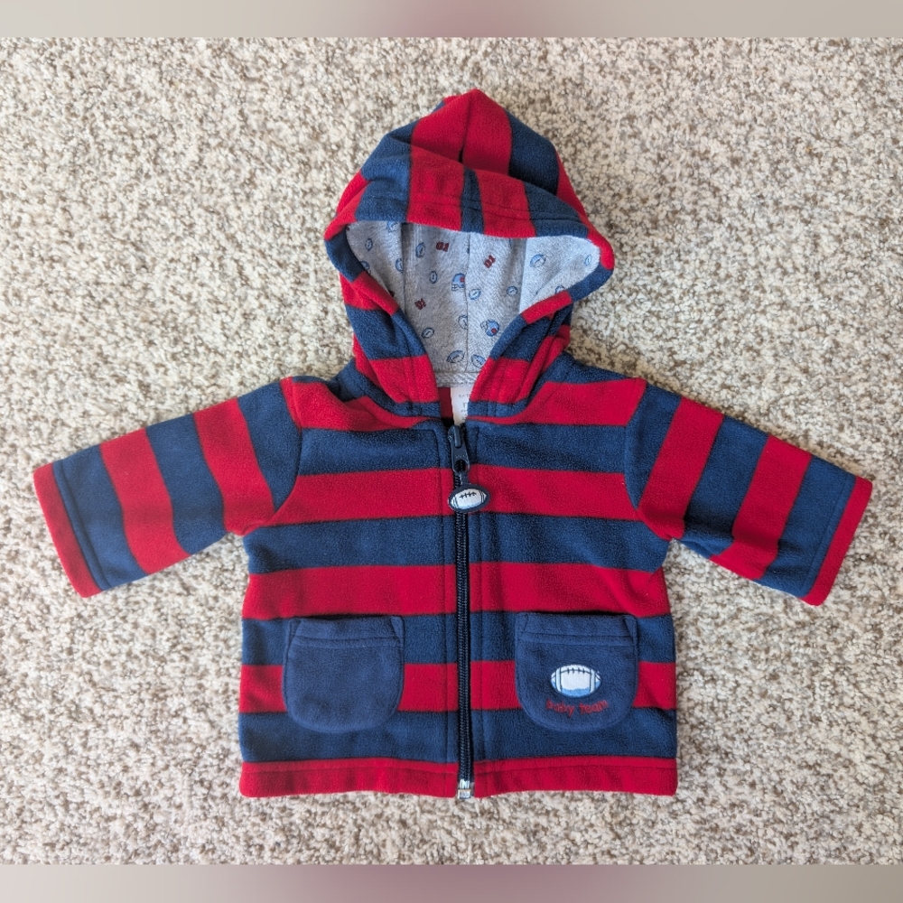 Carters Newborn Fleece Football Hoodie Jacket Buffalo Bills Colors Red Blue Grey